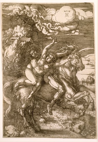 El Rapto de Proserpina (Abducción en un Unicornio), 1516 de Albrecht Dürer